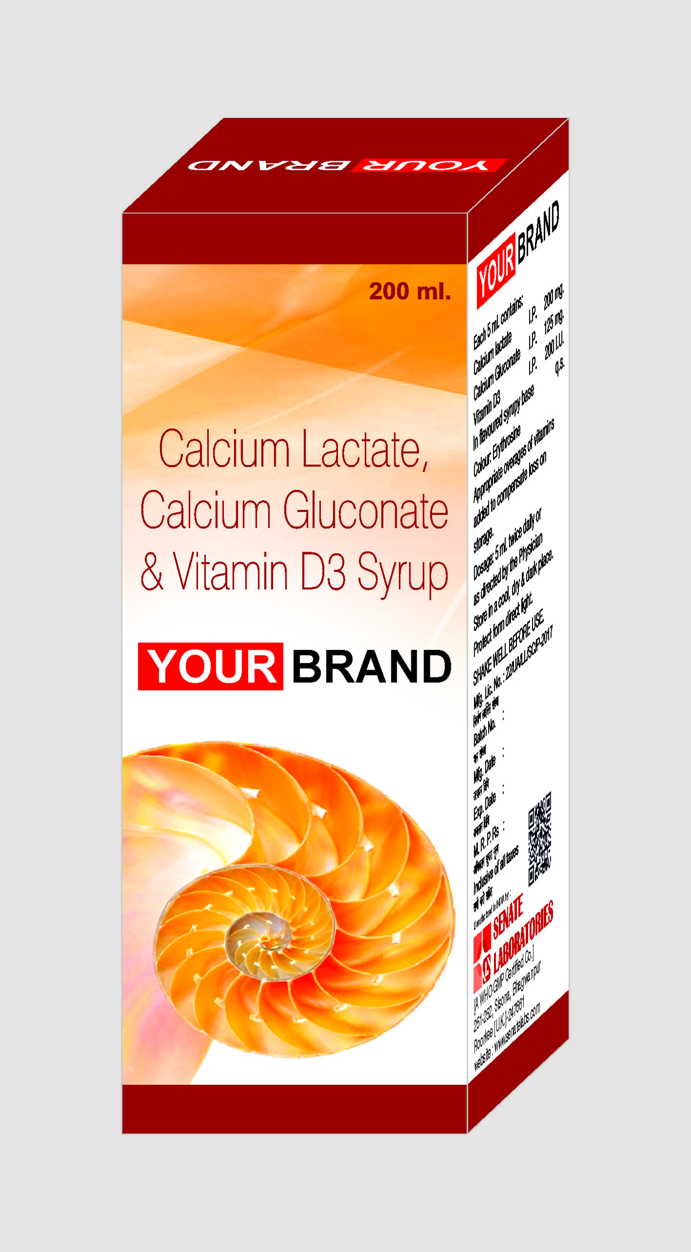 Calcium Lactate, Calcium Gluconate & Vitamin D3 Syrup